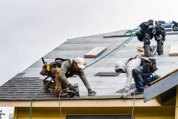 Professional Gutter Installation technician working in Powderly, KY